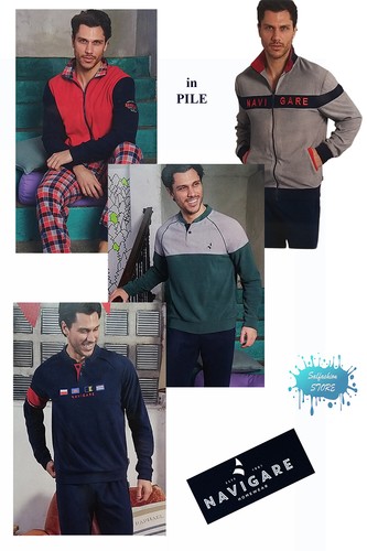 Pigiama tuta uomo invernale in pile e micropile aperto e chiuso NAVIGARE |  eBay