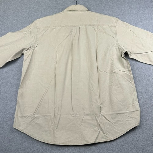 NWT St. John's Bay Trekker Crosshatch Shirt Mens L Khaki Pockets Gorpcore Safari - Picture 2 of 10
