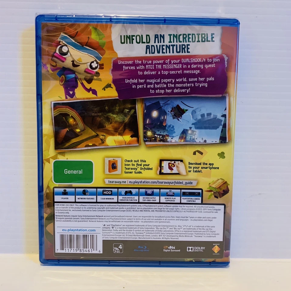 Tearaway Unfolded - PAL Sony PlayStation 4 PS4 - BRAND NEW SEALED - Image 2 of 2