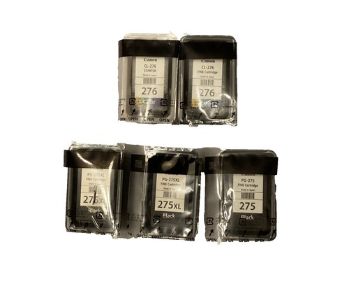 5 Empty VIRGIN CANON lot PG-275XL PG-275 CL-276, INK CARTRIDGES refillable OEM