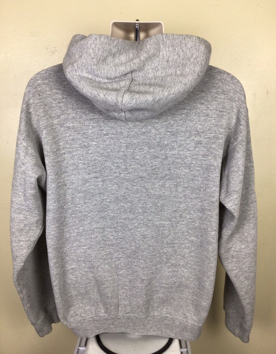 Vtg 90s Tultex Plain Heather Gray Full Zip Hoodie M Hooded