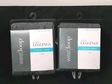 Lot Of 2 ⭐ West Loop Leggings Size L/XL Heather Grey ~ Fleece Lined Womens ~ NEW