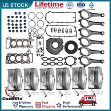 AJ126 6PCS Connecting Rods + Piston + Gasket Kit For Jaguar Land Rover V6 3.0L