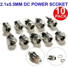Reliable 10 Pack 5 5x2 1mm Female Metal Panel Mount Socket DC Power Connector