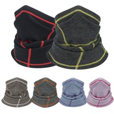 Thermal Fleece Fashion Striped Winter Neck Warm Half Face Mask Ski Bandana Scarf