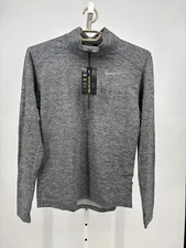 Nike Mens Pacer Top S Gray Dri-Fit Thumbholes Reflective Running BV4755-068