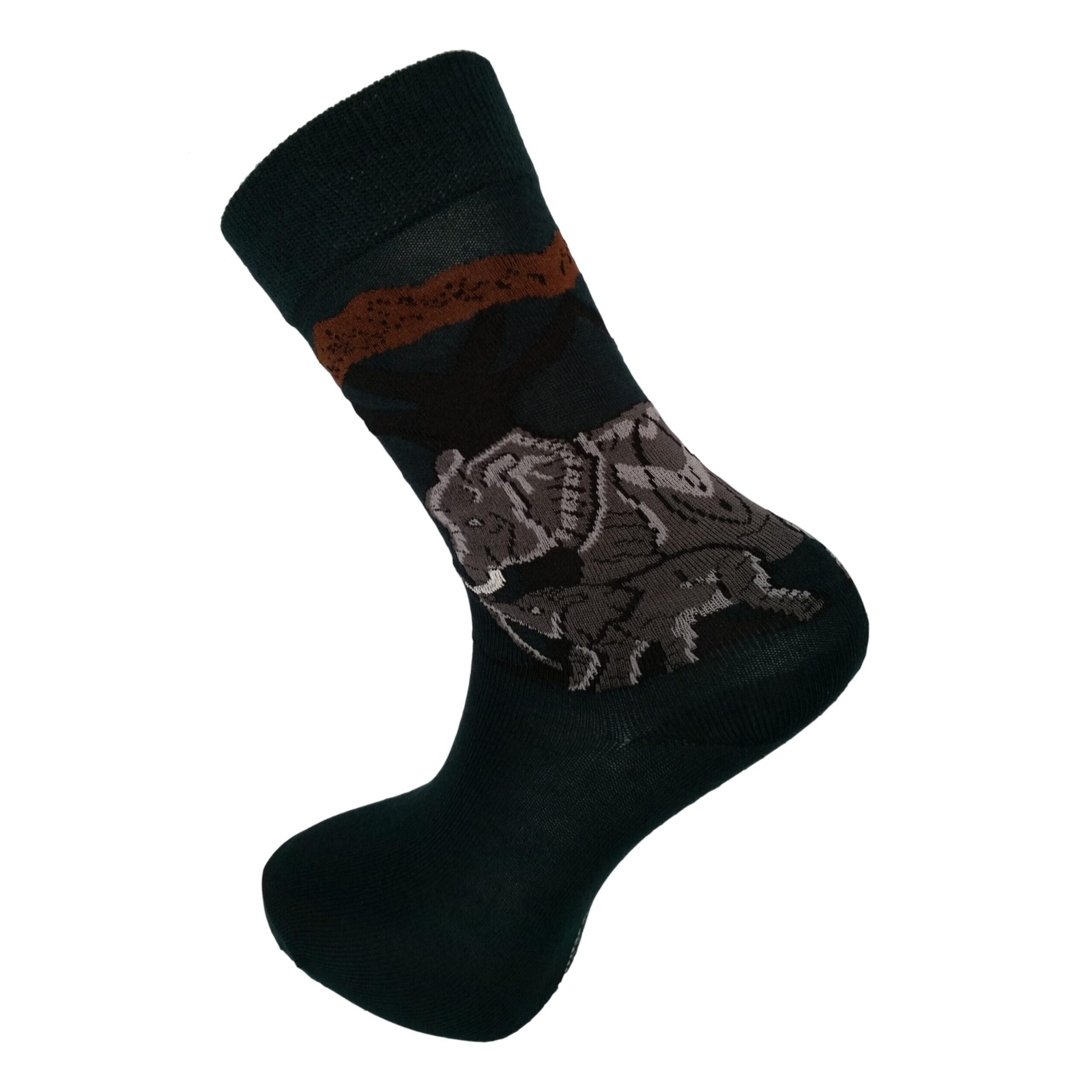 African Indian Elephants Unisex Novelty Dark Green Ankle Socks Adult Size 6-11