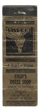 1930s SALEM OREGON FIELDS DRESS SHOP LINGERIE DRESSES MATCHBOOK COVER *WEAR*