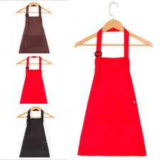 Children Kids Solid Apron Waterproof Kitchen Dining Painting Baking Aprons