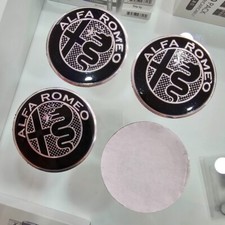 Loghi ruota coprimozzo nero GTAM adesivi 60mm Alfa Romeo Giulietta Brera 159