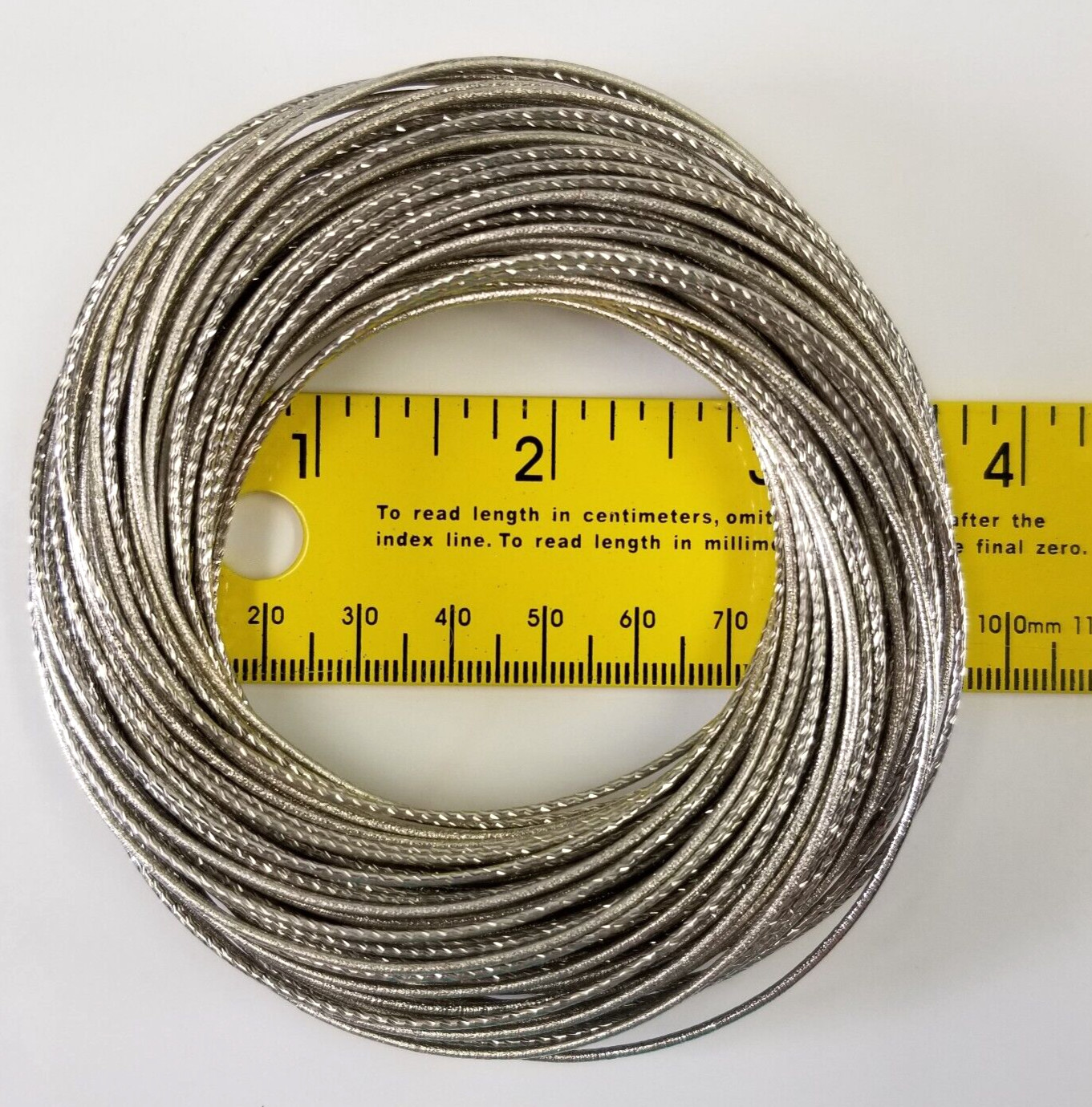 Interlinked Diamond Cut Thin Silver Tone Metal Ba… - image 7