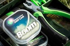 Korda Boom Fluorocarbon Stiff Link/Krimp Tool/Carp Fishing Hooklink Items Pack