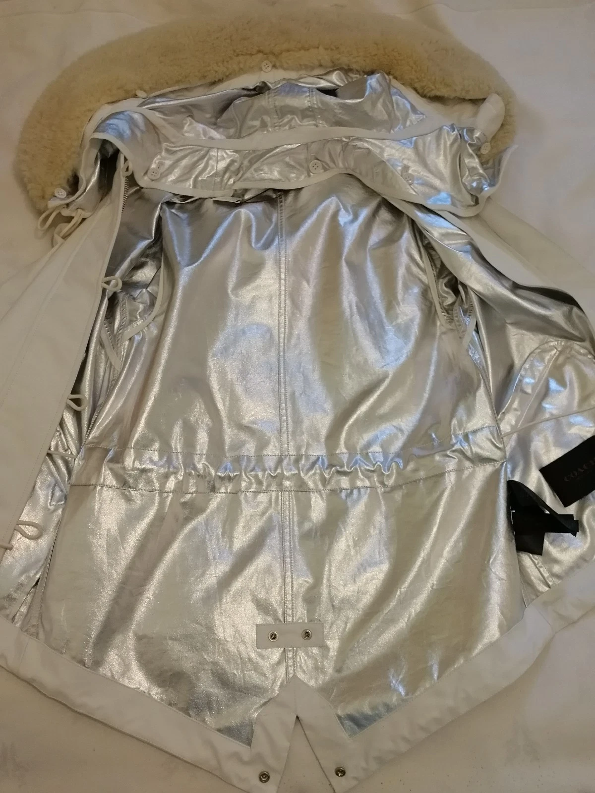 COACH Snorkel Parka Waterproof Jacket White Size XS uk 6 RRP £925