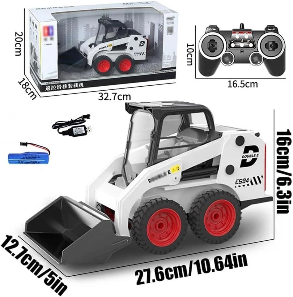 1:14 Remote Control Slip Loader Engineering Skid Steer RC Excavator Kids Gift - Image 4 of 4
