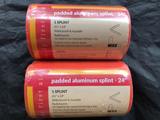 2 NEW  EVERREADY First Aid Padded Aluminum Splints 24" Waterproof Radiolucent