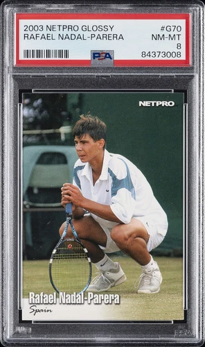 2003 NETPRO GLOSSY #G70 RAFAEL NADAL-PARERA PSA 8