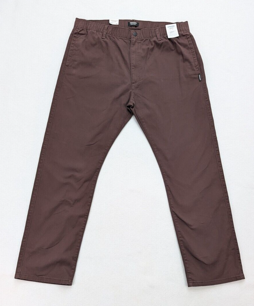 Levis Denim Mens Khaki Chino Straight Leg Elastic Waist Pants Brown  