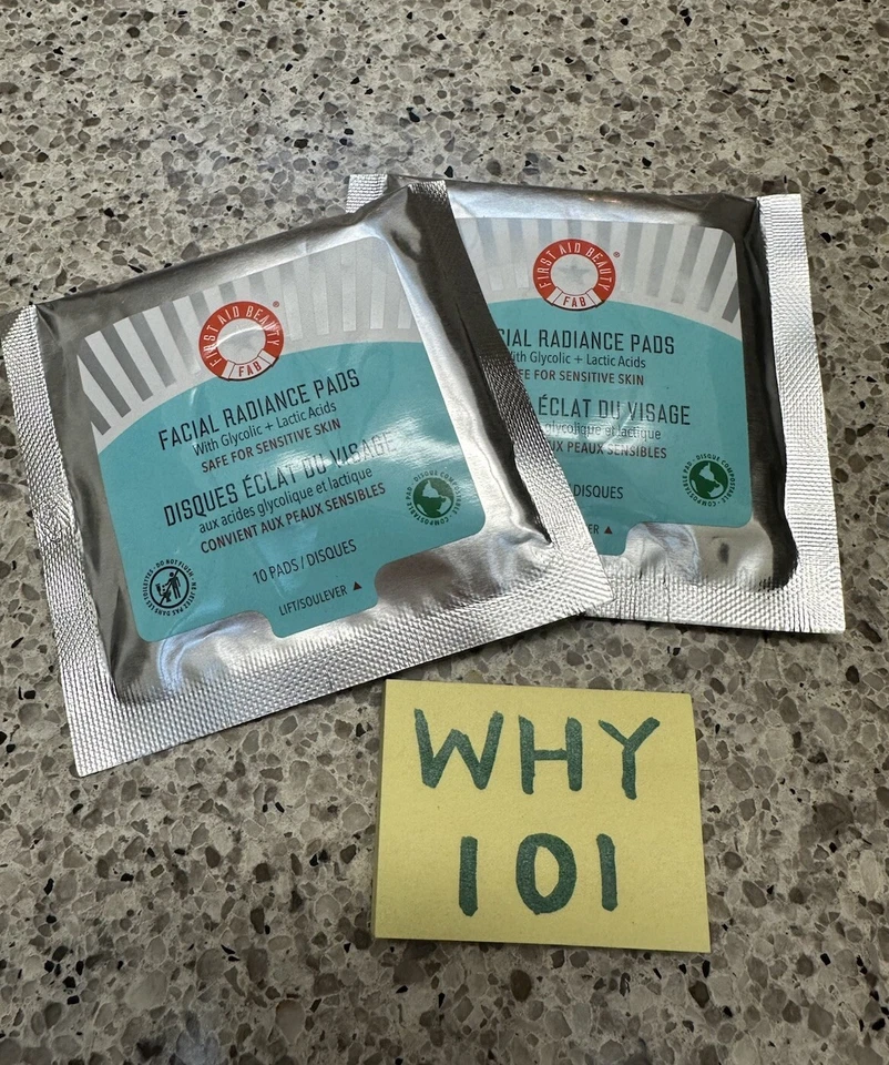 X2 First Aid Beauty Facial Radiance Pads 10-PADS/Count  Each DELUXE SZ QTY 2 - Image 3 of 4