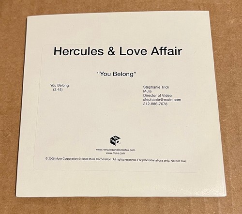 Hercules & Love Affair - You Belong RARE promo test press DVD single '08