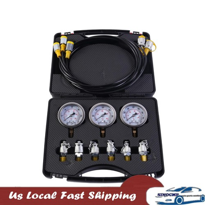 #ad Hydraulic Pressure Gauge Kit w 3 Gauges 6 Test Couplings For Heavy Equipment $55.00