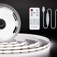 Pautix USB 5V LED Streifen Weiß 2M Mit Fernbedienung, 640Leds 6000K Dimmbar COB