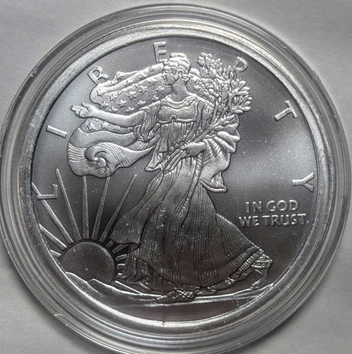 5 oz Large Walking Liberty Mint/Sealed Golden State Mint .999 Fine Silver Round