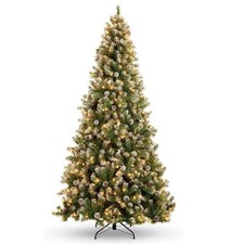 Best Choice Products 6ft Pre-Lit Artificial Pine Christmas Tree, Frosted Tips