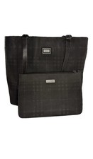 Genuine Vintage Burberry London Black Nova Check Tote Bag & Pouch