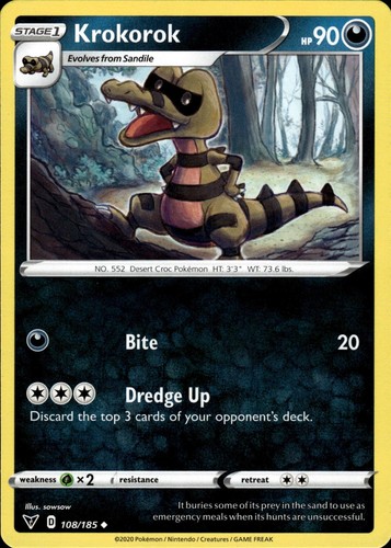 SWSH04: Vivid Voltage #108/185 Krokorok - Picture 1 of 2