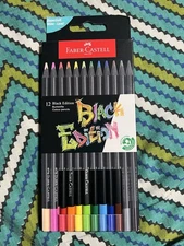 Faber-Castell Colouring Pencils - Black Edition - Assorted Colours - Pack of 12