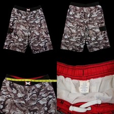 Op Ocean Pacific Swim Trunks Youth XL Hammerhead Camo Cargo Board Shorts Lined