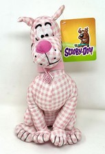 RARE 2009 / 2010 SCOOBY DOO Plush Toy w/ Pink Checkered / Gingham Pattern  Tag 