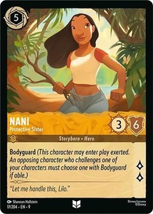 Disney Lorcana Fabled - 17 Nani Protective Sister, Uncommon COLD FOIL