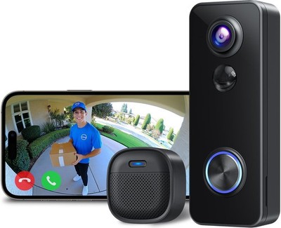 Video Türklingel Kamera Kabellos 2K HD Smart Türklingel Kamera Kopf bis Fuß Ansicht