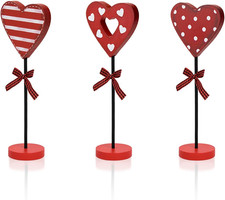 Valentine'S Day Decortions Heart Shaped Wooden Signs Indoor Tabletop Gift