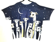Dog Lovers Tshirt Astronomy Galaxy Stars Navy Blue Unisex 2XL Long Necks Jerzees