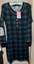 NEW 40 Winks By BedHead Nightgown Medium Runs Small Blue/Green Stretch NWT