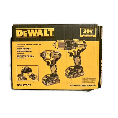 #ad DEWALT DCK277C2 20V MAX Cordless Brushless Impact amp; Drill Driver Combo Kit $179.99