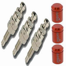 3x stahlbus bleeder screw with venting valve M6x1.0x16mm + Alu caps red