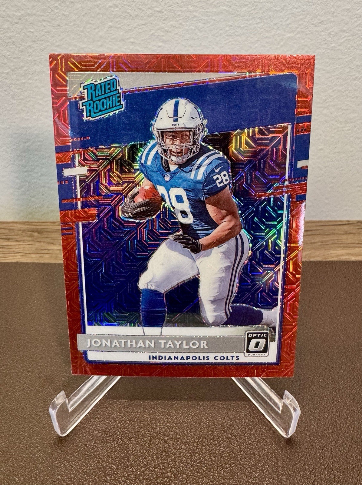 2020 Panini Donruss Optic Jonathan Taylor Rated Rookie RED MOJO Prizm #167