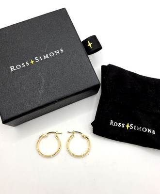 Ross Simons 18kt Gold Over Sterling Hoop Earrings. 3/4'' - 1.96gr
