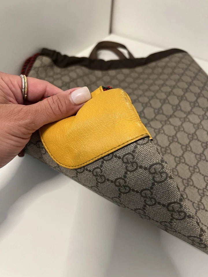 Mochila Gucci GG beige/marrón lona/cuero Foto 4 de 4