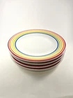 Set Of 4 Fiesta Ware Classic Rainbow Stripe 9” Lunch Salad Plates New