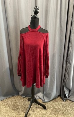 free People Drift Away Cold Shoulder Tunic, Blouse Size Small
