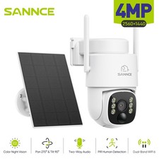 SANNCE 4MP Solar Battery Wireless PT Security Camera Two-Way Audio Color Night