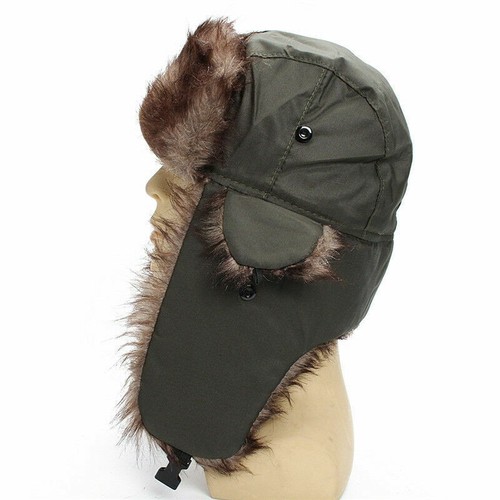 Mens Warm Ushanka Aviator Trapper Hats Russian Trooper Ear Flap Fur Cap Warmer - Picture 6 of 15