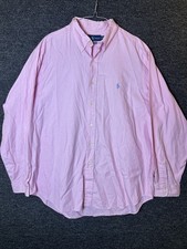 Ralph Lauren Men's Classic Fit Pink Gingham Cotton Dress Shirt 17 34/35