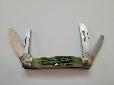 New Vintage Remington USA R103 4 Blade Congress Green Bone Pocket Knife NOS