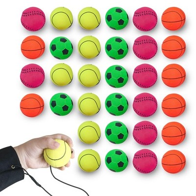 ZUYEE 32-Pack 1.85 Inch Wrist Return Balls Children's Sports Wrist Exercise Toy