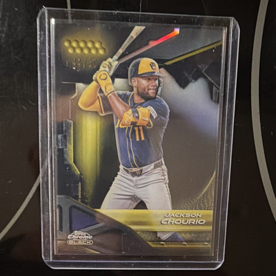 Topps 2025 Chrome Black Jackson Chourio Brewers #91 Serial /50